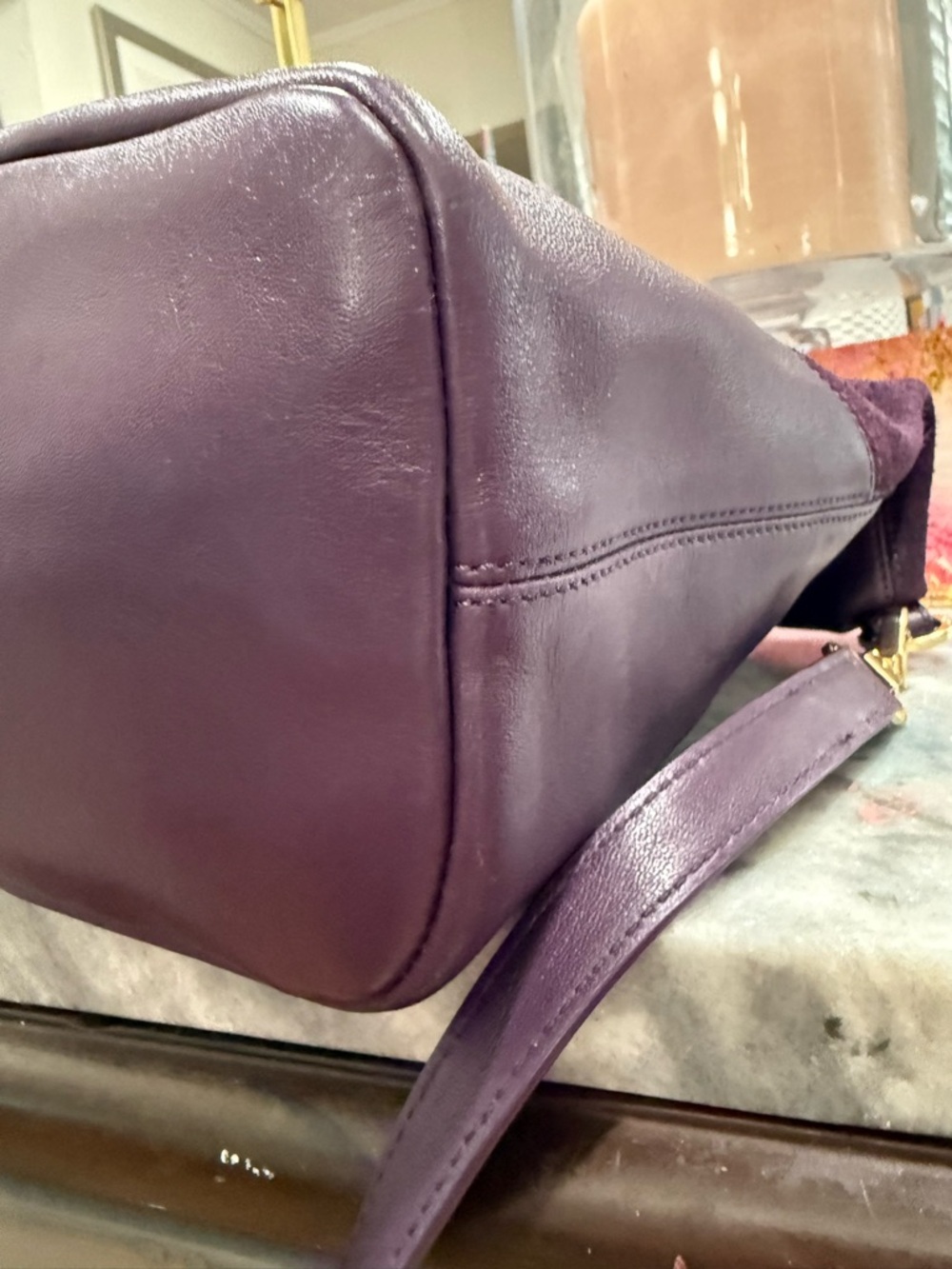 Tory Burch Natalie Satchel. 14”x 5 1/2 x 11 1/2”. Pristine Condition. Wine Color - Picture 7 of 11
